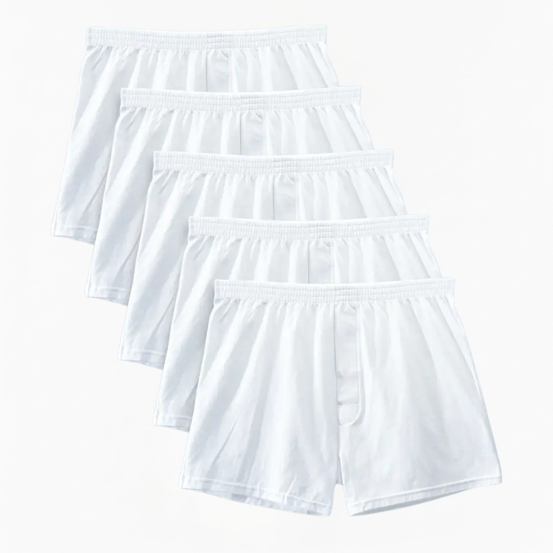 Effenkleurige boxershort - 5 stuks wit