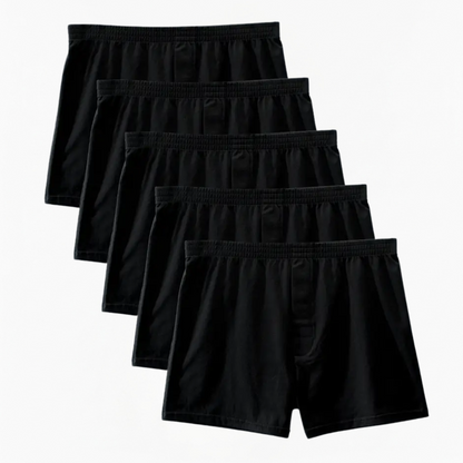 Effenkleurige boxershort - 5 stuks zwart